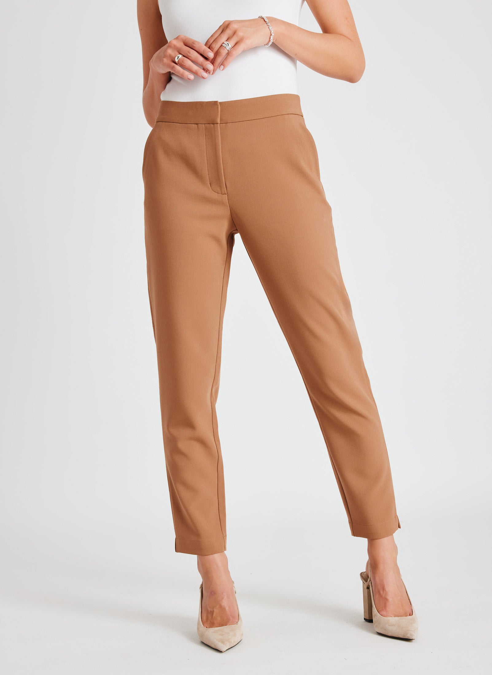 CLANE HIGH WAIST ANKLE TAPERD PANTS-