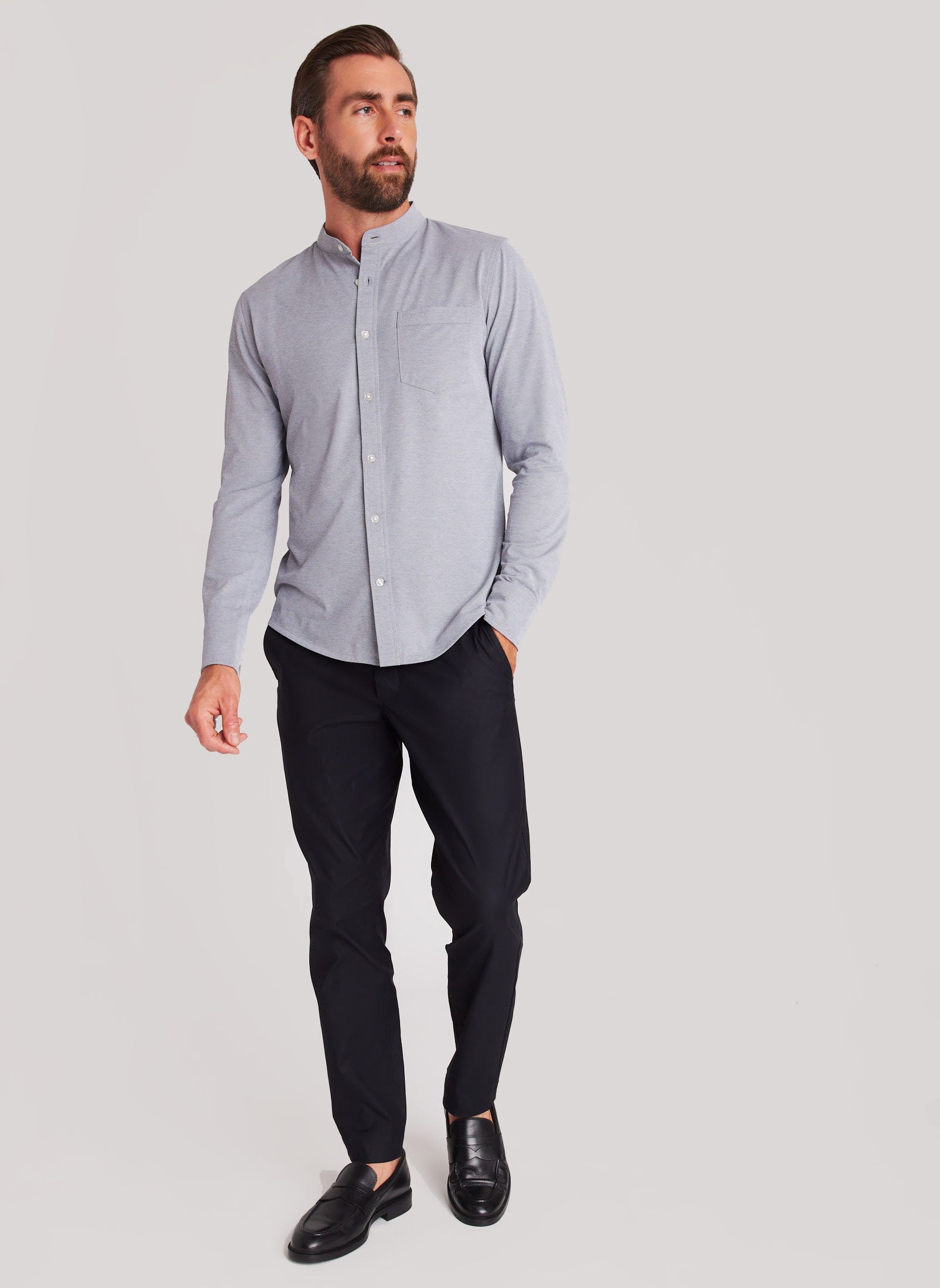 City Tech Collarless Shirt | Mens Shirts and Polos – Kit and Ace