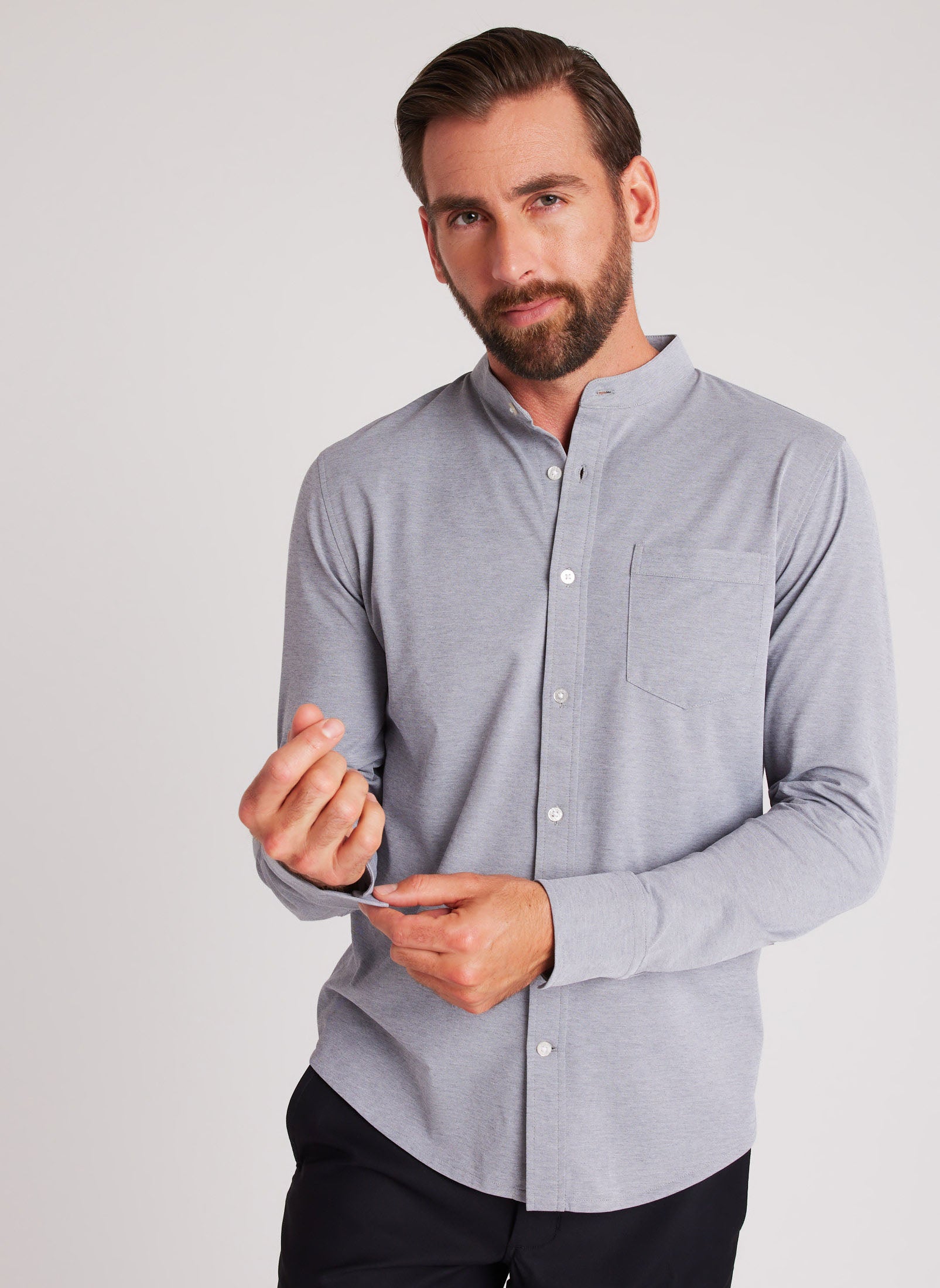 City Tech Collarless Shirt | Mens Shirts and Polos – Kit and Ace