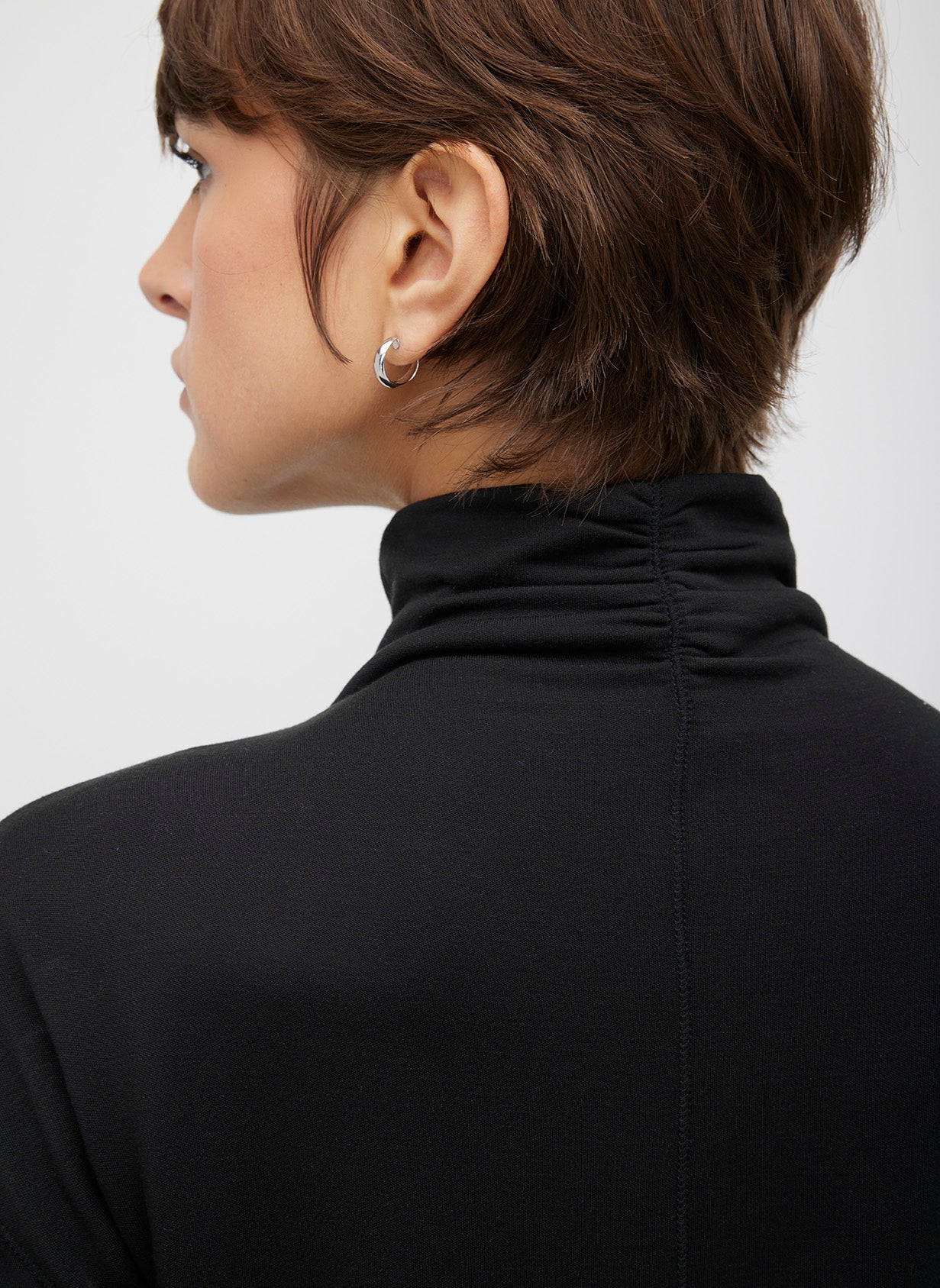 Cropped Funnel Neck Pullover