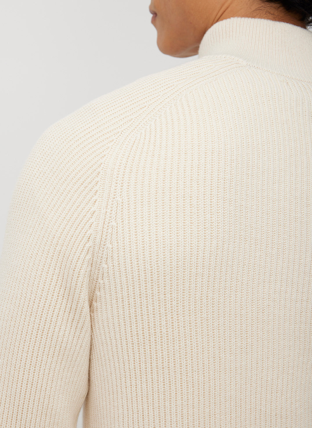 Merino Cotton Pullover Zip Sweater