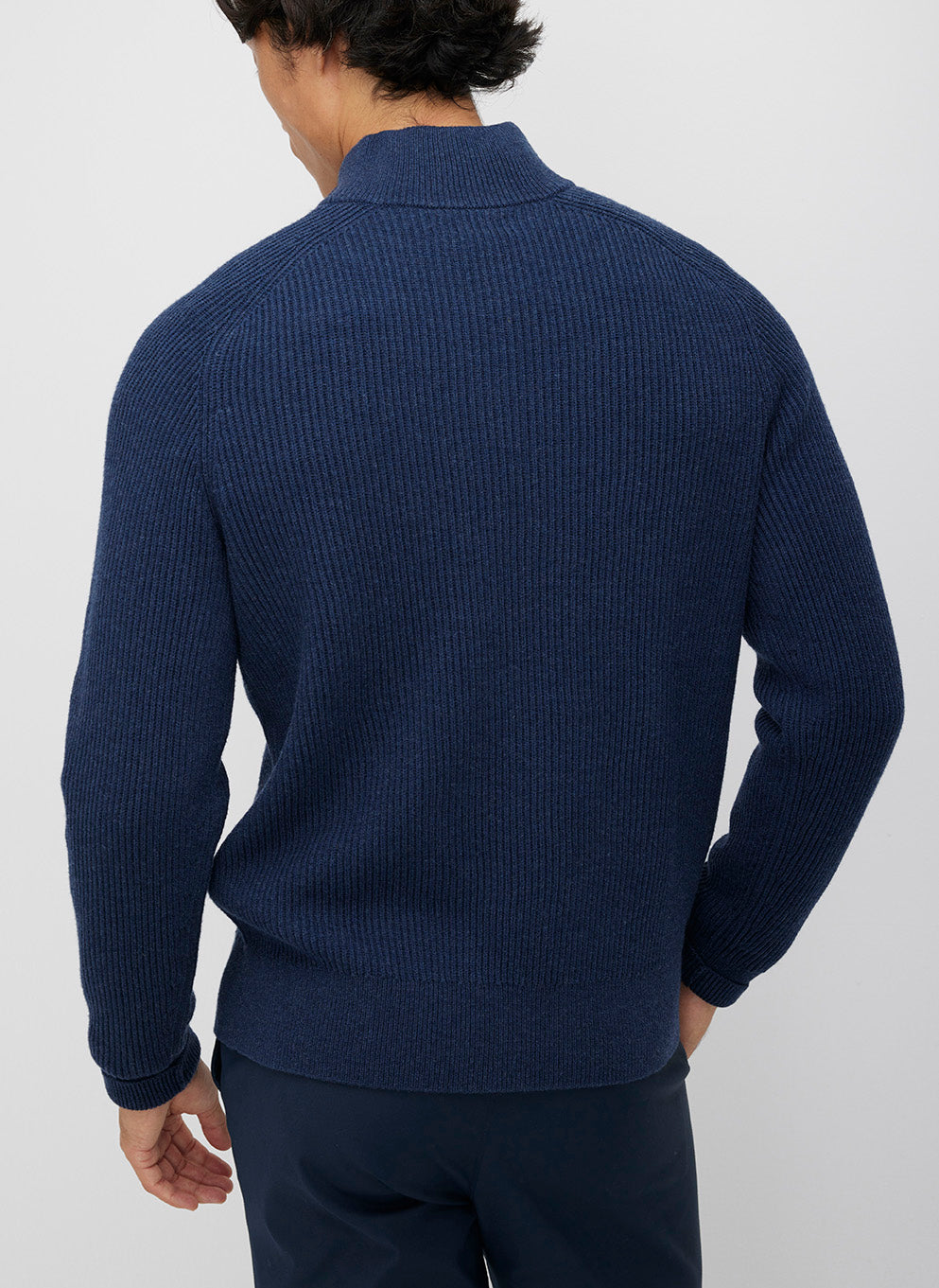 Merino Cotton Pullover Zip Sweater