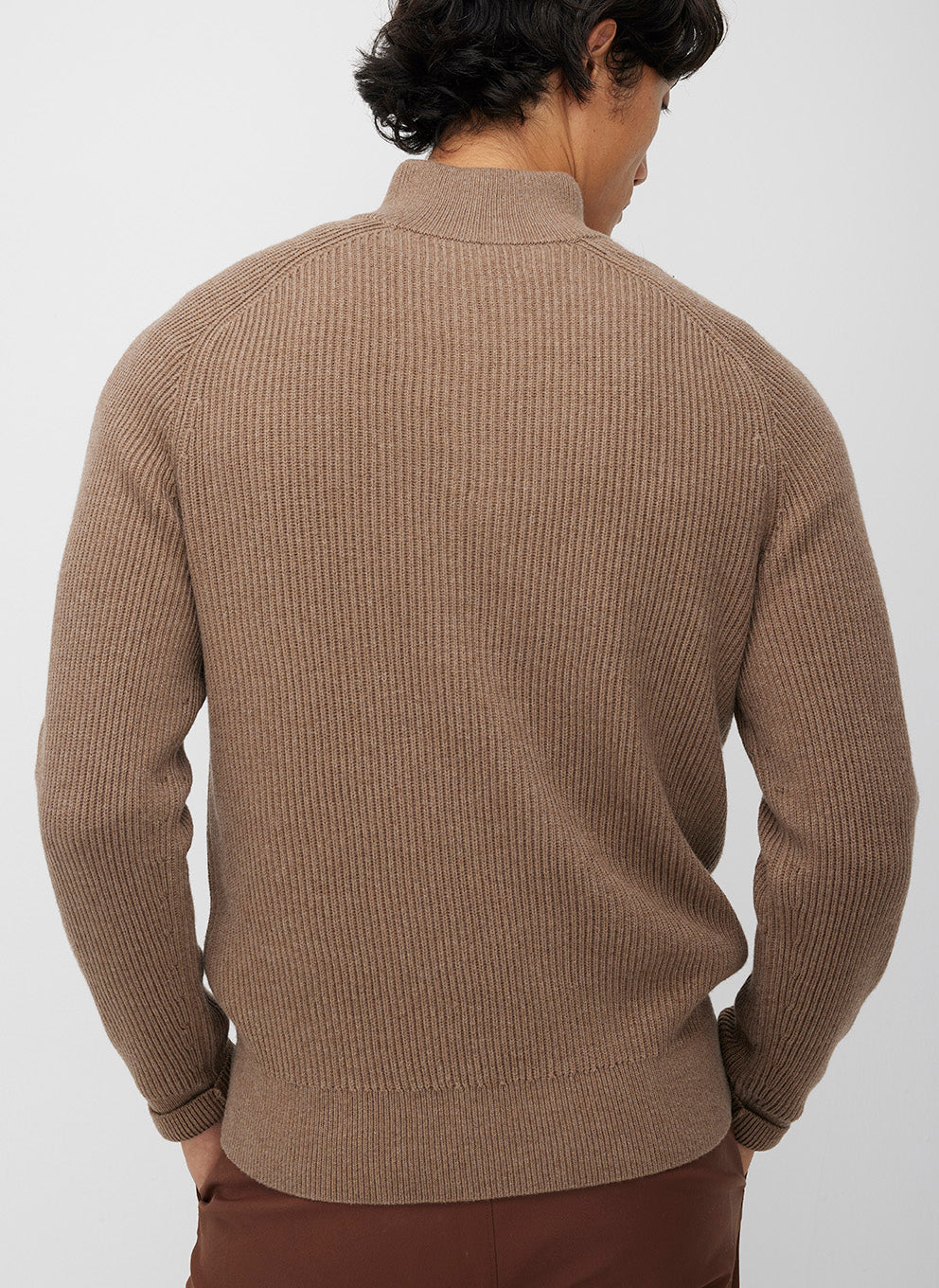 Merino Cotton Pullover Zip Sweater