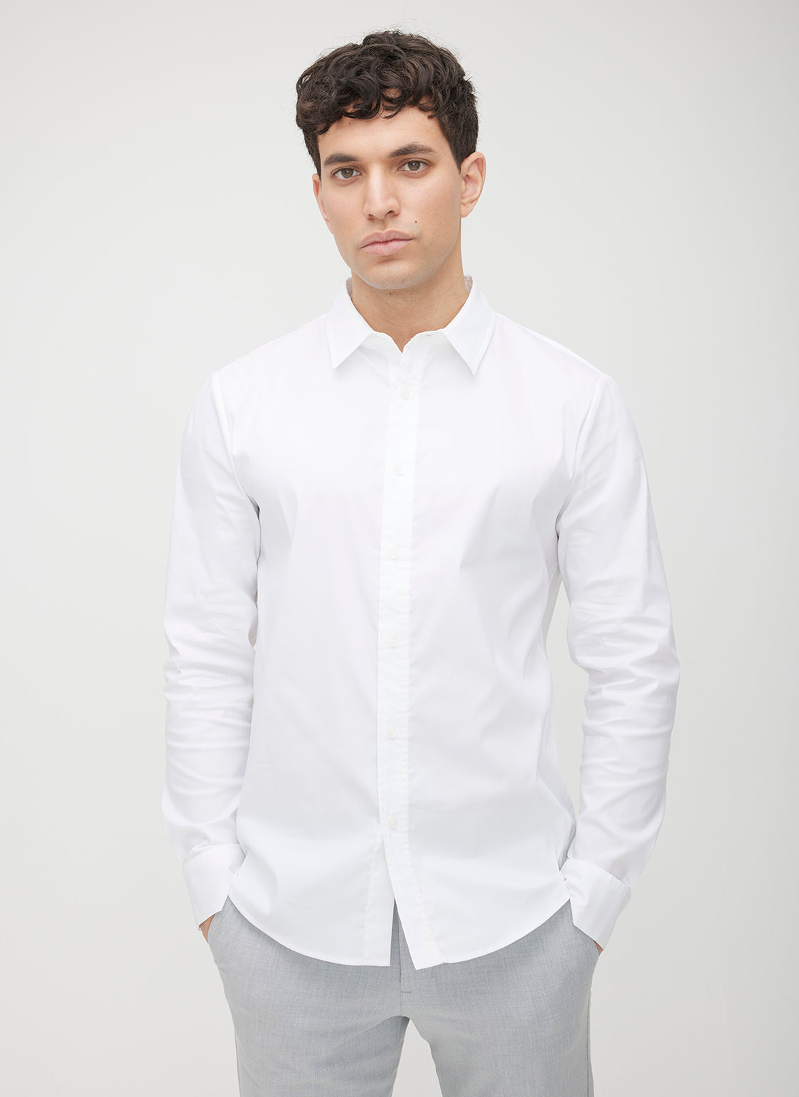 Acadia Long Sleeve Poplin Shirt ?? | M || Bright White