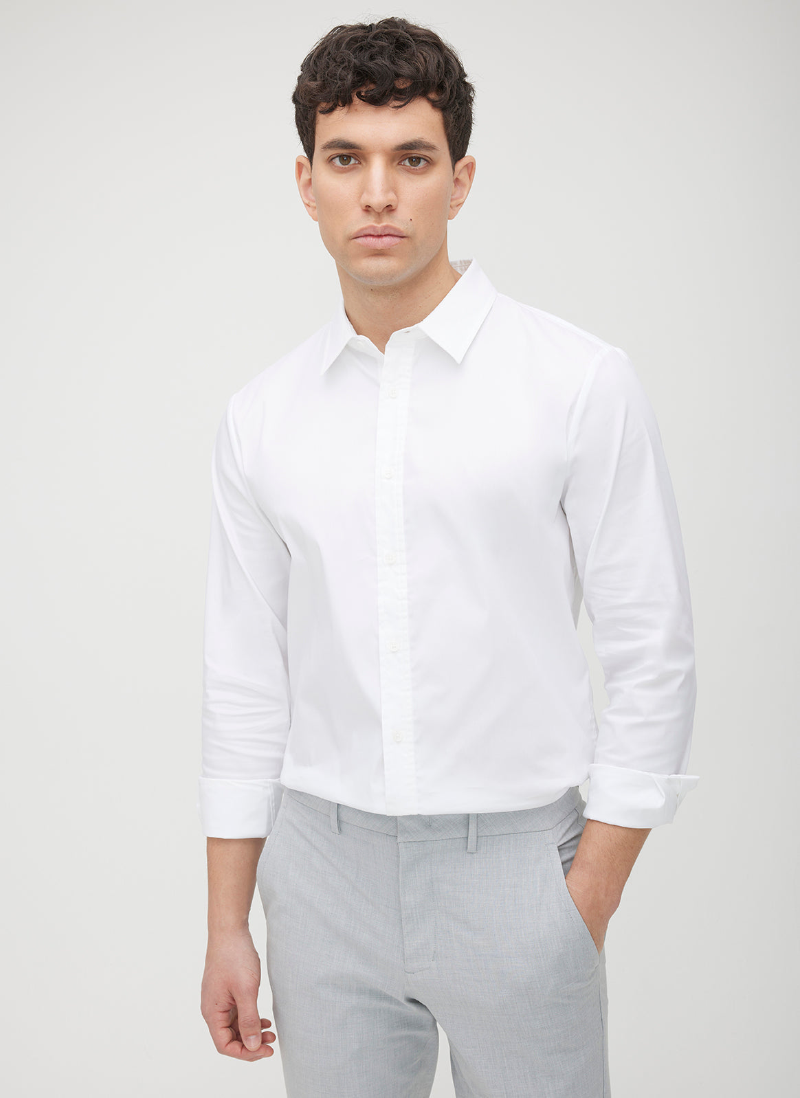 Acadia Long Sleeve Poplin Shirt ?? | M || Bright White