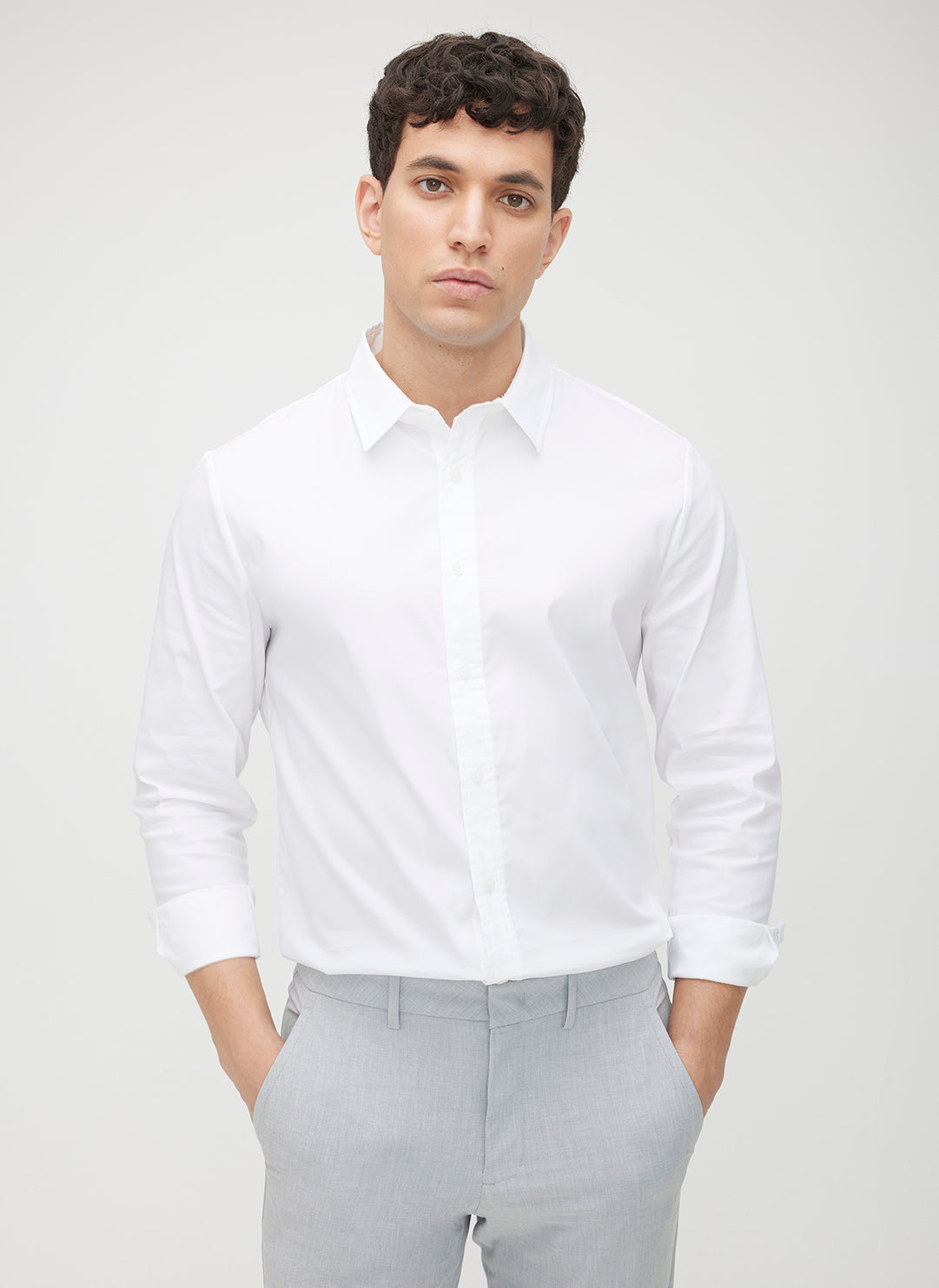 Acadia Long Sleeve Poplin Shirt ?? | M || Bright White