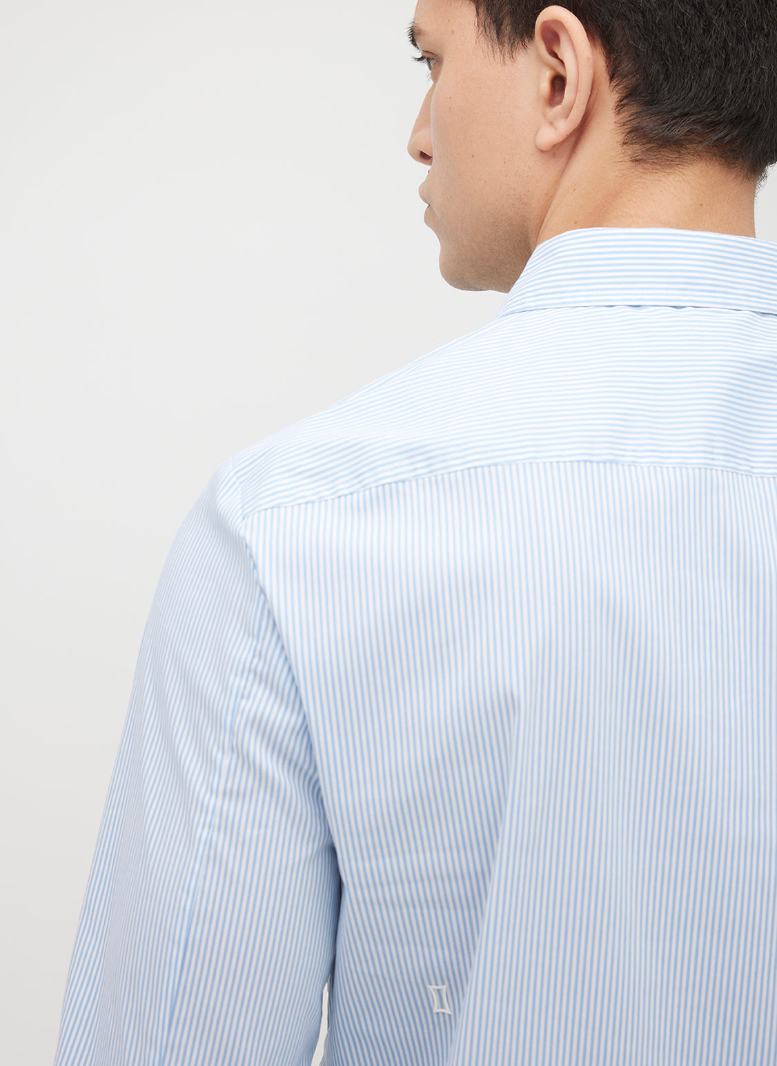 Acadia Long Sleeve Poplin Shirt ?? | M || Bright White/Cool Blue Stripe