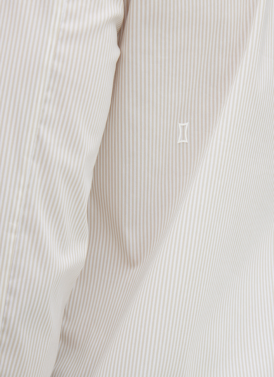 Acadia Long Sleeve Poplin Shirt ?? | M || Bright White/Sand Dune Stripe