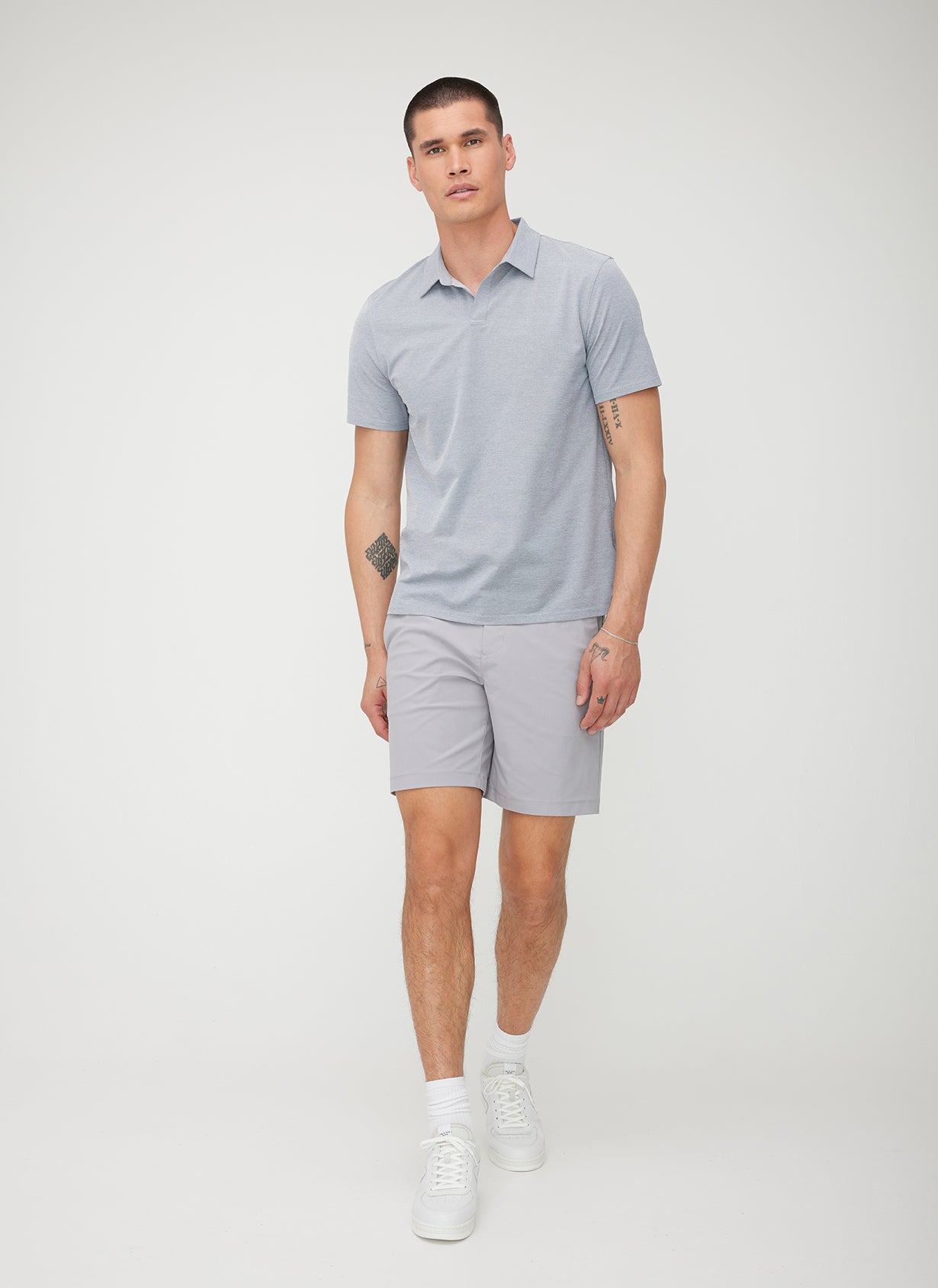 City Tech Short Sleeve Polo ?? || Steel Chambray