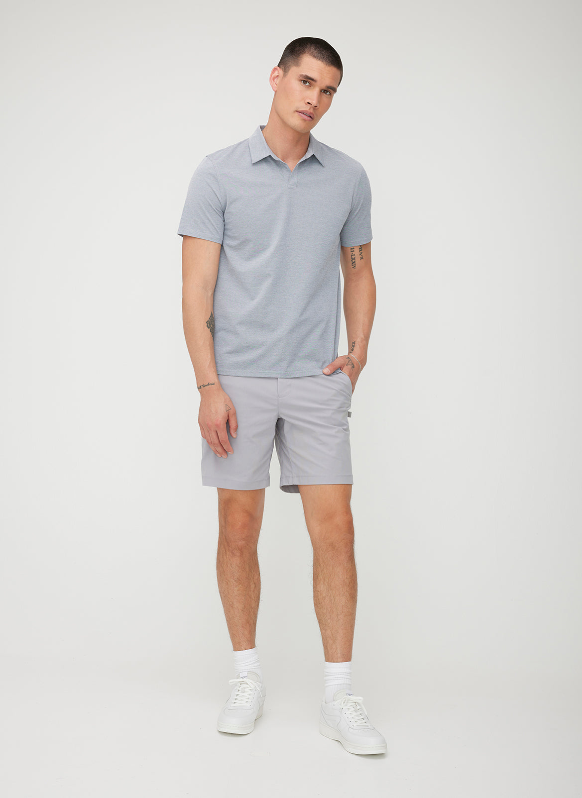 City Tech Short Sleeve Polo ?? || Steel Chambray