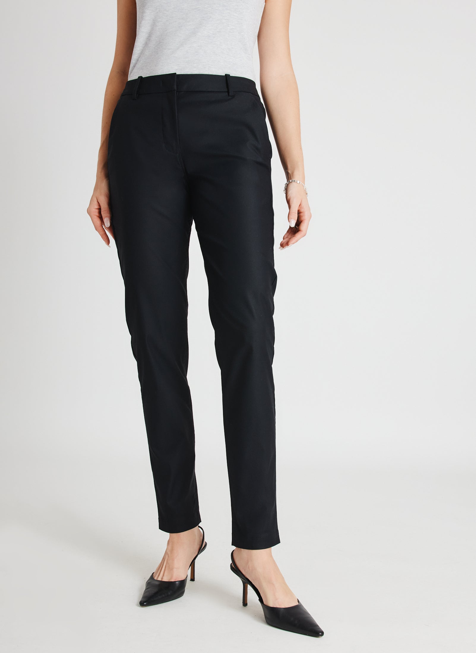Organic Cotton Women's Drawstring Pants with Patch Pockets ( Black