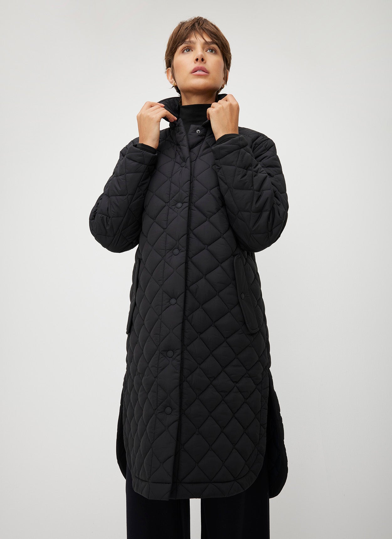 Quilted coat with hood hotsell