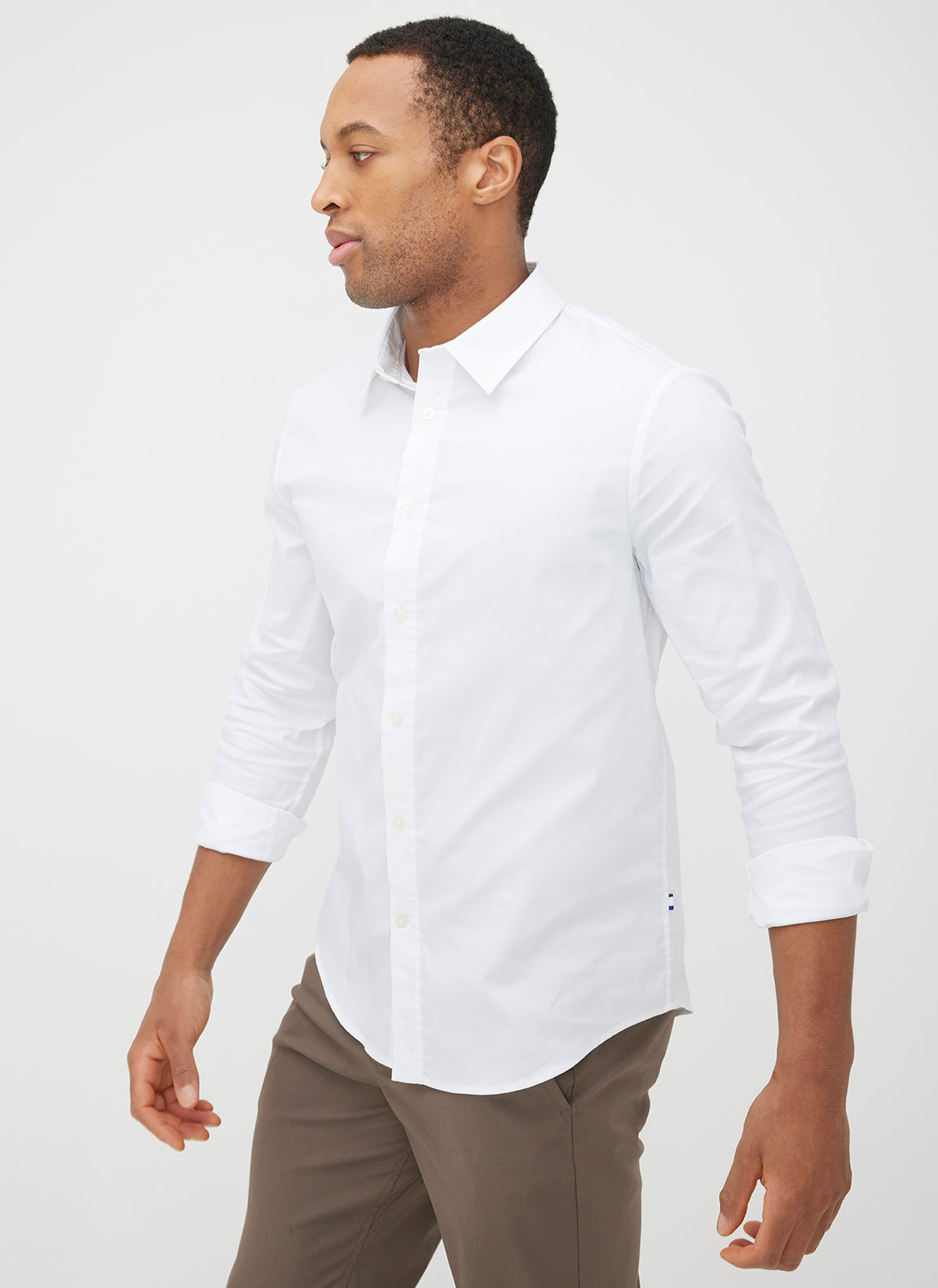 Stay Cool Poplin Long Sleeve Shirt ?? Model:: Emerson | M || Bright White