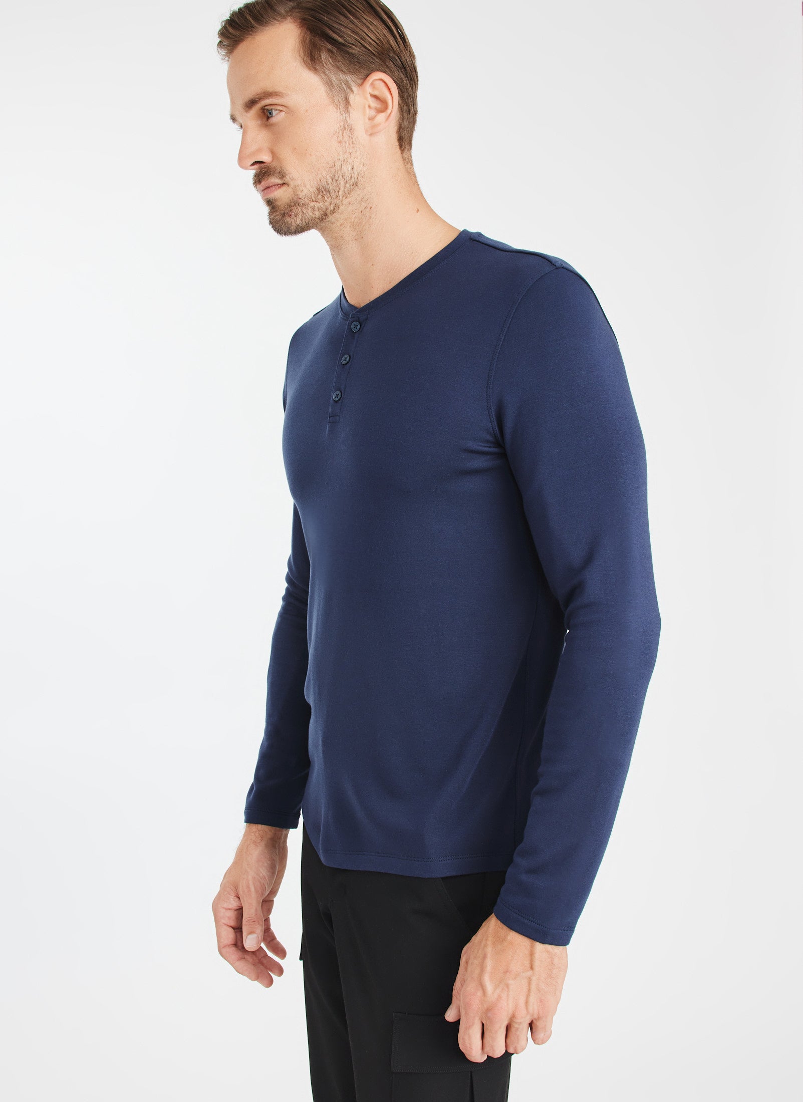 Upgraded Long Sleeve Henley Tee | Men's Tees – Kit and Ace