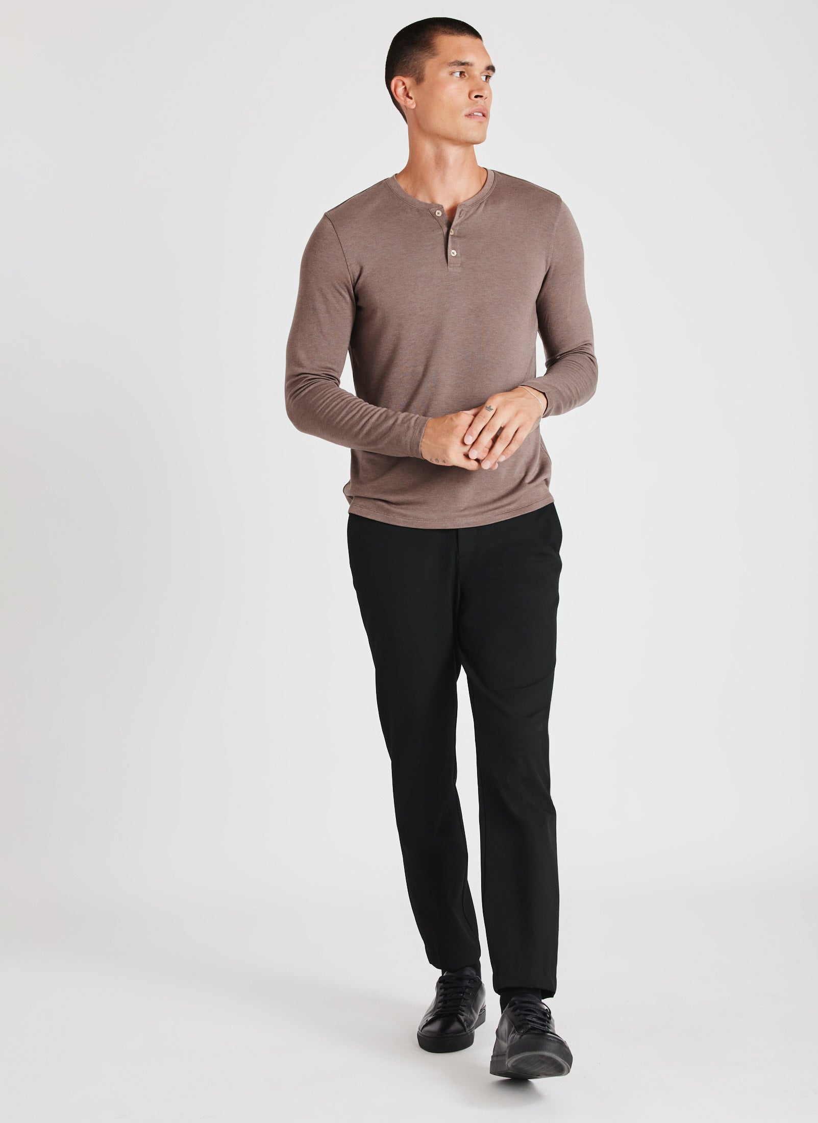 Upgraded Long Sleeve Henley Tee | Men's Tees – Kit and Ace