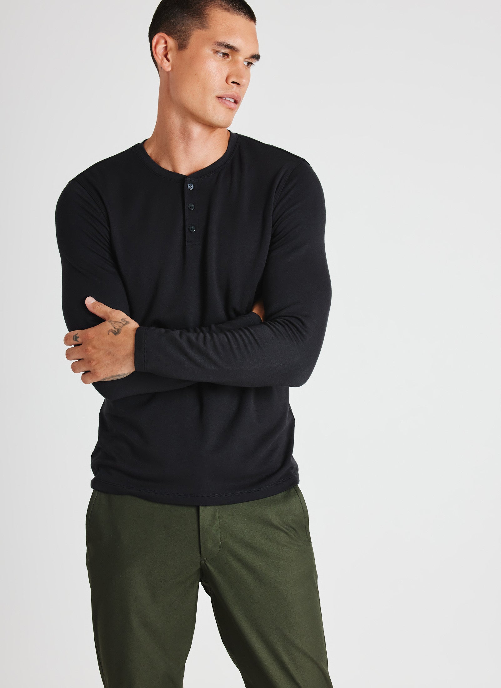 Upgraded Long Sleeve Henley Tee