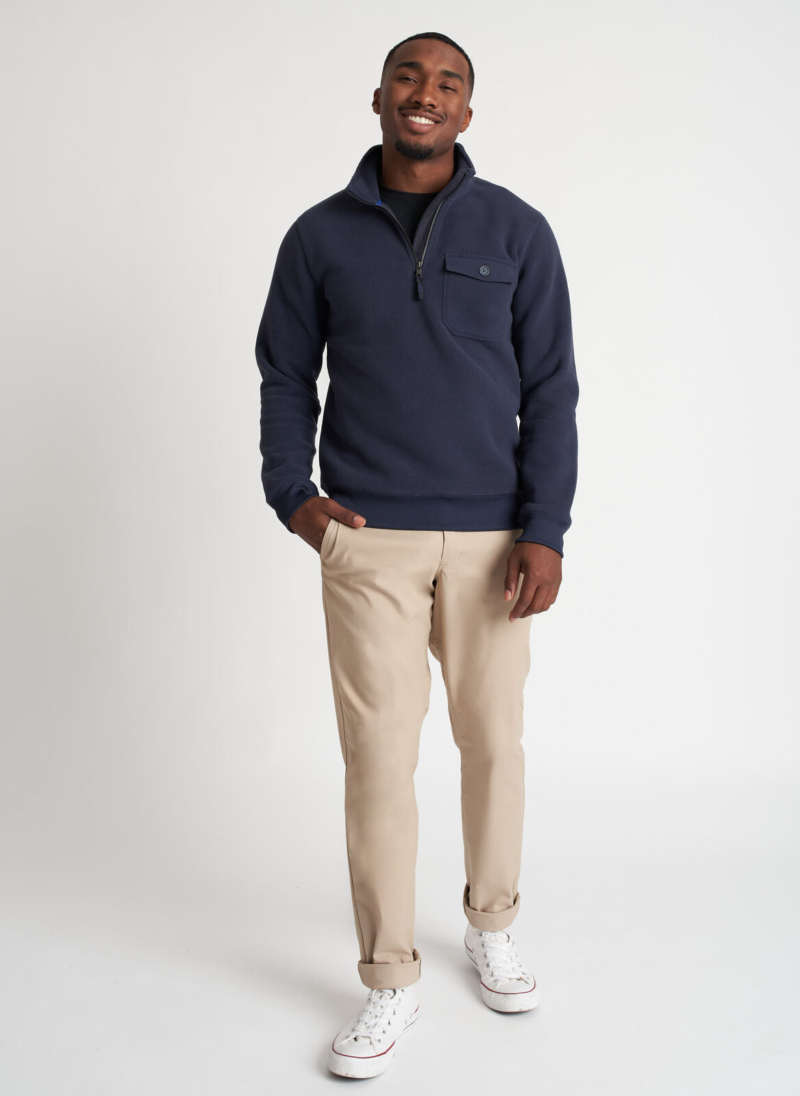 Water Resistant Fleece Zip Pullover | Men's Jackets and Blazers